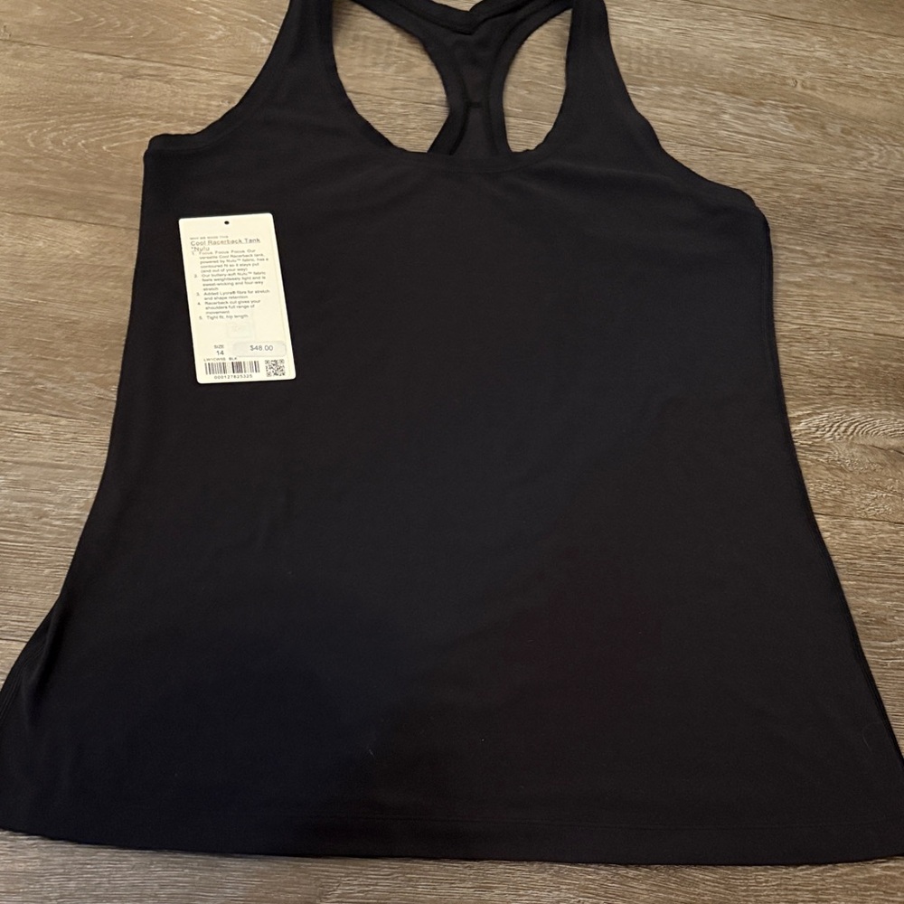 Lululemon Cool Racerback Nulu Tank Top Women's Black size 14
